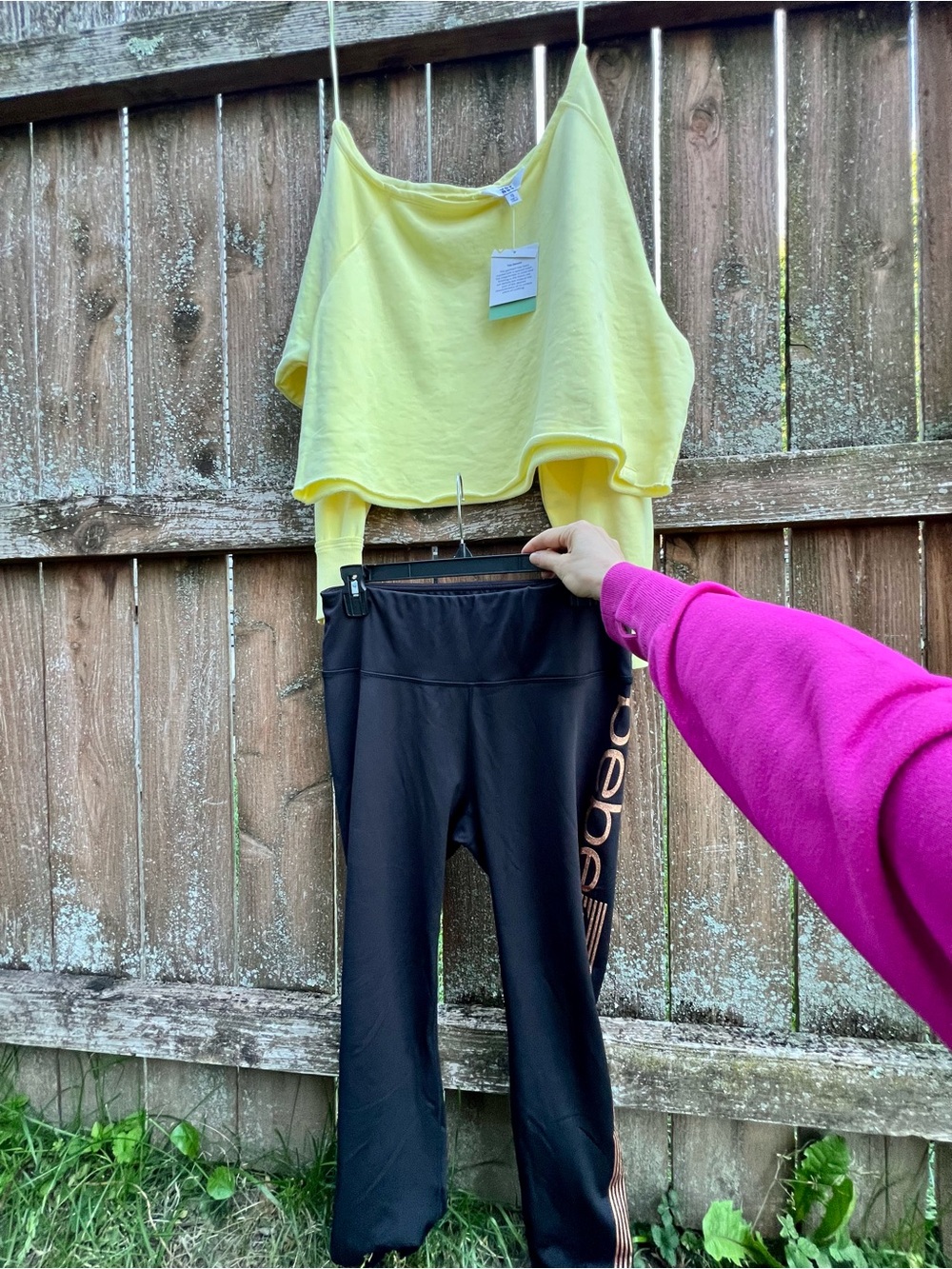 NWT Joy Lab Cotton Butter Yellow Off-shoulder Sweatshirt XL raw hem athleisure - Picture 5 of 12